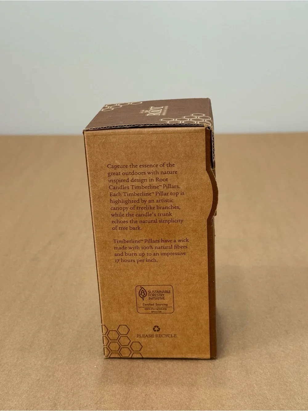 Root Timberline Red Pillar Candle 3x6 Unscented Beeswax Clean Burning USA Rustic
